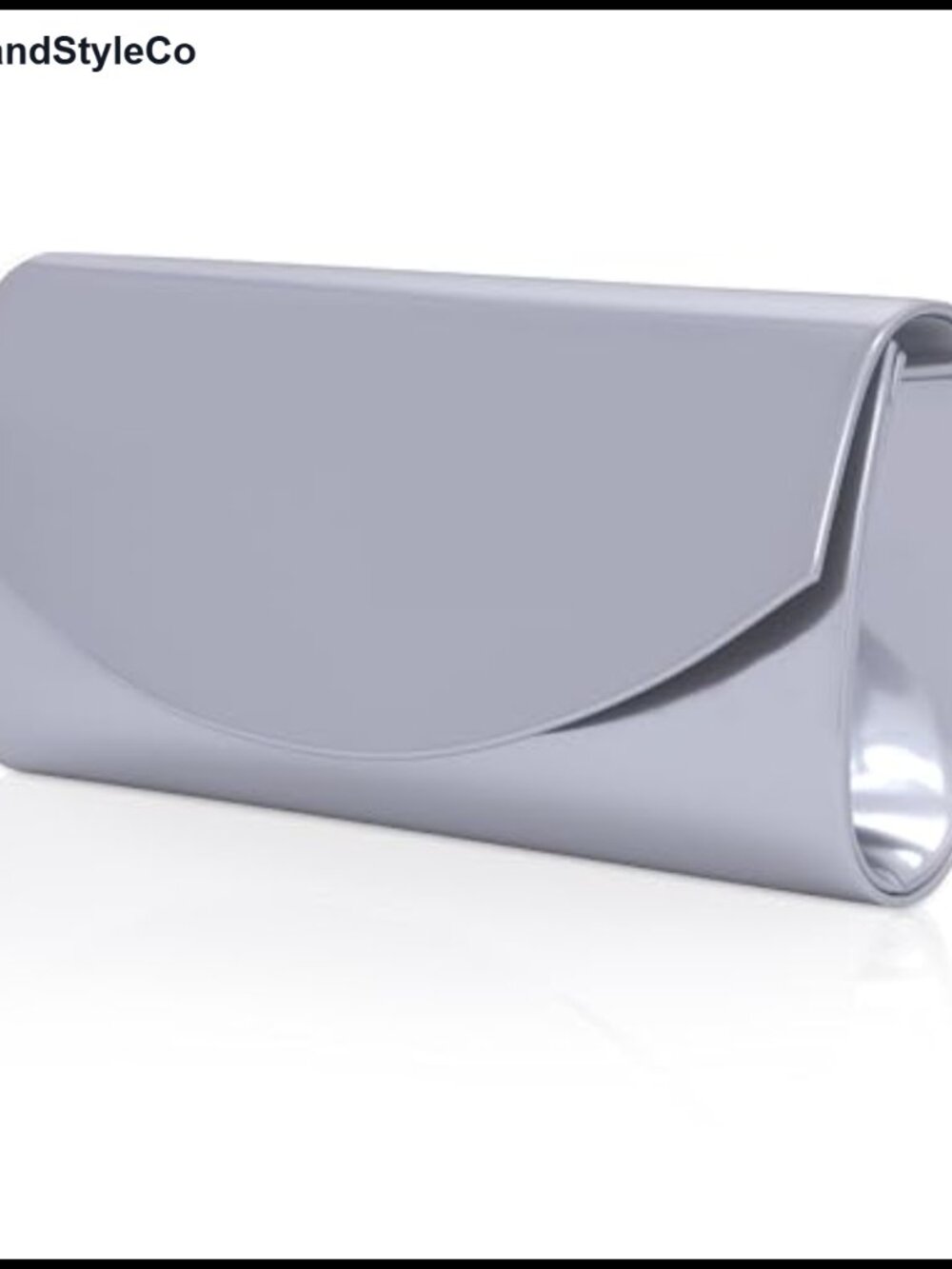 Metallic Patent Leather Evening Clutch with Chain Strap - Party Bag